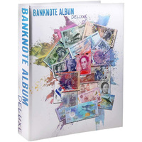 Banknote World Deluxe Currency Collecting Album  Blue  300 Pockets