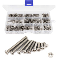 Binifimux 500Pcs M3 Phillips Countersunk Flat Head Machine Screws Hex Nuts Assortment Kit 304 Stainless Steel  M3 X 6Mm / 8Mm / 10Mm / 12Mm / 16Mm / 18Mm / 20Mm / 25Mm / 30Mm