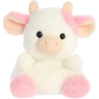 Aurora Adorable Palm Pals Belle Strawberry Cow Stuffed Animal - Pocket-Sized Play - Collectable Fun - Pink 5 Inches