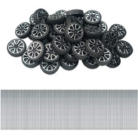 Eudax 30Mmx9Mm Plastic Roll 2Mm Dia Shaft Toys Wheel And 2Mmx100Mm Stem Shaft Round Rod Axles For Diy Toy Rc Car Truck Boat Helicopter Model Part (300 Pcs)