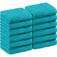 Utopia Towels 12 Pack Premium Wash Cloths Set (12 X 12 Inches) 100% Cotton Ring Spun  Highly Absorbent And Soft Feel Washcloths For Bathroom  Spa  Gym  And Face Towel (Turquoise)