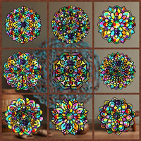 18 Pack Color Mandala Window Clings Diy Stained Glass Kits Suncatchers For Windows Arts And Crafts Diy Kit For Adults Mandala Sun Catcher For Beginner Kids Teens  6 X 6 Inches