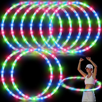 8 Pack 36 Inch Led Hoop Light Up Hoop For Kids Adults Children  Festival Accessories Led Glowing Lights Fitness Exercise Hoop Changing Exercise Glowing Hoop For Kids Dance Dark Fitness (Colorful)