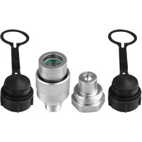 3/8"" Hydraulic Quick Coupler Set Replaces Enerpac C-604 Connect And Disconnect Under 10 000 Psi Pressure  With 2 Dust Caps