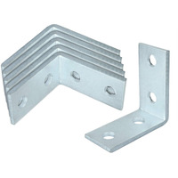 4 Hole L Shaped Connector Bracket  Length 3-5/8""  Width 1""  Hole Distance 1""  Thickness 5Mm  Fit For "" Bolt In 1-5/8"" Strut Channel  Steel Galvanized (6 Pcs)