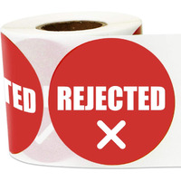 900 Rejected Label Stickers  2"" Round Qc Rejected Labels Inventory Quality Control Stickers Qc Inspection Labels Maintenance Warehouse Management Organization Labels - 3 Roll Of 300 Qc Labels