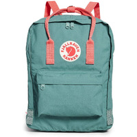 Fjallraven Women's Kanken Backack  Frost Green/Peach Pink  One Size