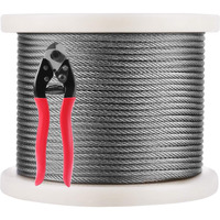 Lichamp 250Ft 1/8 Stainless Steel Wire Rope Cable  Aircraft 316 Ss Braided Steel Wire Thin Metal Cable Hardware For Deck Railing Handrail Safety System  Ssc250
