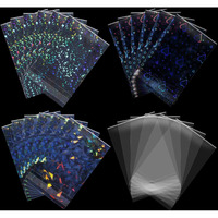 200 Pcs Laser Flashing Card Sleeves Photo Card Sleeves Kpop Holographic Photocard Sleeves Little Star Heart Glass Gemstone Transparent Trading Cards Sleeves 2.6 X 3.5 Inches