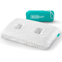 Blissbury Ear Pillow With Ear Hole For Sleeping With Sore Ear Pain | Ear Piercing Pillow | Adjustable Memory Foam Pillow With Holes For Chondrodermatitis Cnh | Piercing Pillow For Side Sleepers