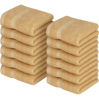 Utopia Towels [12 Pack Premium Wash Cloths Set (12 X 12 Inches) 100% Cotton Ring Spun  Highly Absorbent And Soft Feel Essential Washcloths For Bathroom  Spa  Gym  And Face Towel (Beige)