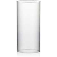 Wgvi Hurricane Candle Holder Sleeve  Wide 4.7""  Height 10""  Clear Glass Cylinder Candleholder  Chimney Tube  Open Ended Candle Shade  1 Piece