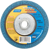 Norton Bear-Tex Depressed Center Vortex Rapid Finish Unified Nonwoven Abrasive Wheel  Type 27  4-1/2"" Diameter  5/8""-11 Arbor  Grit 5Am (Pack Of 1)
