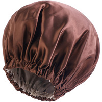 Satin Bonnet Silk Bonnet Hair Bonnet For Sleeping-Slouchy Beanie Hat Satin Sleep Cap For Women's Natural & Curly Hair(Brown)