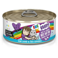 Weruva B.F.F. Omg - Best Feline Friend Oh My Gravy!  Best Day Eva! With Beef & Salmon In Gravy Cat Food  5.5Oz Can (Pack Of 8)