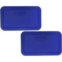 Pyrex 7214-Pc 4.8 Cup Cadet Blue Lids- 2 Pack Made In The Usa