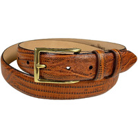 Adam Gold Men's Genuine Italian Calfskin Leather Dress Belt 1-1/8""(30Mm) Wide Polished Buckle (Lizard Tan  36)