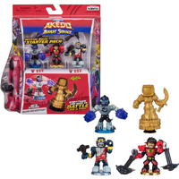 Legends Of Akedo Beast Strike - Official Rules Bite Strike Starter Pack - 3 Mini Battling Warriors With Training Practice Piece And Exclusive Joystick Controller