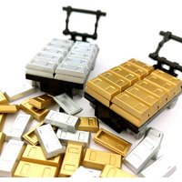 Sprite World Plating Gold Bars Sliver Bars Brick Blocks Toy Treasure Set For Mini Figures Compatible Major Brands
