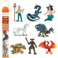 Safari Ltd. Mythical Realm Toob - 8 Mini Figurines: Chimera  Griffin  Phoenix  Unicorn  Sea Dragon  Minotaur  Poseidon  & Mermaid - Mythology Educational Toy Figures For Boys  Girls & Kids Ages 3+