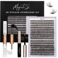 Lash Clusters Diy Lash Extensions Kit 320Pcs Individual Lashes Clusters 30D 40D D Curl Eyelash Extension Kit With Applicator And Lash Bond&Seal Clusters Lash Glue Remover Mix 10-16Mm (30D+40D-320 Kit)