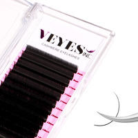 Veyes Inc Cashmere Volume Lash Extensions C Cc D Dd Ld L B J M Curl 0.03-0.20 Thickness  Super Matte Black Individual Eyelashes Tray  Professional Supplies For Lash Techs (0.05 D 11Mm)
