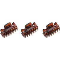 Parcelona French Classic Very Small 1 1/2"" Claw Clips With Tight Spring Set Of 3 Girls Hair Jaw Claw Clips Durable Styling Women Hair Accessories  Made In France (Tortoise Shell Brown)