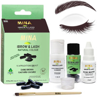 Minaibrow & Lash Tint Kit Dark Brown | Natural Spot Coloring And Brow Tinting Kit Powder In Capsule  Water And Smudge Proof | No Ammonia  No Lead