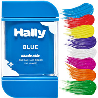 Hally Shade Stix | Temporary Hair Color For Kids & Adults | Ditch Messy Hair Spray Paint  Chalk  Wax & Gel | One-Day  Wash-Out Dye | Washable & Safe | Blue Hair Makeup For Boys & Girls