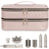 Teamoy Travel Carrying Case Compatible With Shark Flexstyle Styling (Hd 435/430) Double-Layer Hair Accessories Tools Storage Bag For Hair Dryer Airwrap Styler And Attachments  Misty Rose