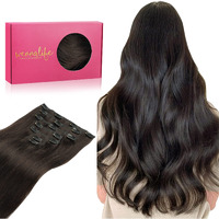 Wennalife Clip In Hair Extensions Real Human Hair  18 Inch 120G 7Pcs Human Hair Extensions Clip In Human Hair  Dark Brown Hair Extensions Clip In Real Hair Coloured Remy Human Hair Extensions