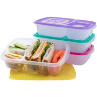 Easylunchboxes - Bento Lunch Boxes - Reusable 3-Compartment Food Containers For School  Work  And Travel  Set Of 4 (Brights)