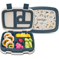 Bentgo Kids Prints Leak-Proof  5-Compartment Bento-Style Kids Lunch Box - Ideal Portion Sizes For Ages 3-7  Durable  Drop-Proof  Dishwasher Safe  & Made With Bpa-Free Materials (Friendly Skies)