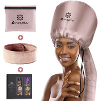 Bonnet Hood Hair Dryer Attachment - Soft  Adjustable Extra Large Bonnet Hair Dryer For Speeds Up Drying Time At Home  Easy To Use For Styling  Curling And Deep Conditioning (Pink)