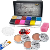 Immetee Scar Wax Sfx Makeup Kit  Face & Body Paint  Christmas Halloween Makeup Kit  Fake Blood  Painting Brushes  Spatula  Stipple Sponge  Stage Theatrical Party Cosplay  Carnival
