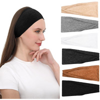 Ritoper Headbands For Women Non Slip  Wide Workout Headbands Cotton Black White Head Bands Hair Bands For Women's Hair  Thick Headbands Head Wraps For Fashion  Yoga  Running  Spa Day  Party  Travel