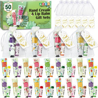 Azen 50 Sets Hand Cream And Lip Balm Set With Organza Bag Thank You Card  Baby Shower Wedding Gifts For Guests  Bridal Souvenirs For Colleagues Employee Coworkers  Party Favor For Female Friends