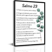 Bmotaso Salmo 23 En Espaol Para Pared Bible Verse Wall Art Scripture Biblical Psalm 23 Canvas Painting Christian Prayer Room Office Living Home Decor Gifts Framed Ready To Hang 8 * 12 Inch