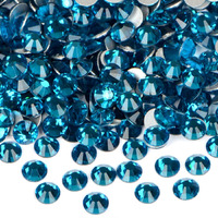 1440Pcs Art Nail Rhinestones Non Hotfix Glue Fix Round Crystals Glass Flatback For Diy Jewelry Making With One Picking Pen (Ss16 1440Pcs  Blue Zircon)