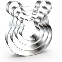 Winnie The Pooh Bear Cookie Cutter Set Large Small Mini - 5""  4""  3""  2"" - 4 Piece - Stainless Steel