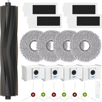19Pcs For Ecovacs T20 Omni/Max/Pro Ecovacs T20 Max Vacuum Cleaner Accessories Kit  1*Main Brush+ 4*Hepa Filters+ 4*Mop Pads+ 4*Vacuum Bags+ 6*Side Brushs
