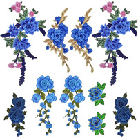 10Pcs(5 Pairs) Blue Embroidered Flower Sew On Patches Floral Flower Embroidery Appliques Decorative Patches For Diy Jeans Hat Bag Clothes Sewing Art Crafts  5 Styles