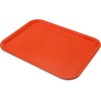 Carlisle Foodservice Products Ct121624 Cafe Standard Plastic Cafeteria/Fast Food Tray  Nsf Certified  Bpa Free  16"" Length X 12"" Width  Orange (Pack Of 24)