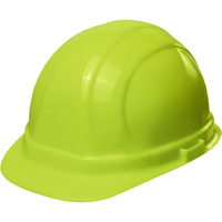 Erb 19130 Omega Ii Cap Style Hard Hat With Slide Lock  Flourescent Lime