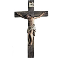 Jesus Christ Crucifix Wall Cross Inri D?Cor 14 Inch Resin For Home Decoration In A Gift Box Bundle