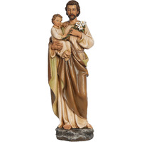 Bc Catholic St. Joseph And Child Jesus Statue  Catholic Saint Figure  Religious Gift For Father's Day  Inspirational Indoor Home Decor  14 Inches H  Hand Painted By Buildclassic