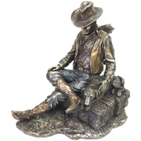Cowboy And Dog Napping Statue Sculpture