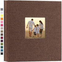 Potricher Linen Hardcover Photo Album 4X6 1000 Photos Large Capacity For Family Wedding Anniversary Baby Vacation (Brown  1000 Pockets)