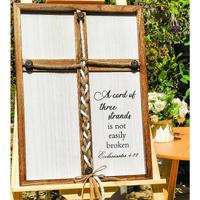 Three Strands Cord Wedding Unity Sign  16 ? 22"" A Cord Of Three Strands Unity Cross Braid For Wedding Ceremony  Unity Ceremony Ideas  Wedding Gift For Couple  Christians  God Knot  Ecclesiastes 4:9-12