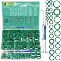 Xbvv 595 Pcs Metric And Sae Air Conditioning O-Ring Kit For Automotive A/C  Compressor And Professional Faucet Plumbing Seal Orings Repair With O-Ring Picks Resist Oil And Heat (Green)